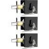 imageProbrico Black Double Cylinder DeadboltKeyed Both SideResidential Security Square Door Lock for Interior and Exterior2PackBlack