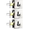 imageProbrico Black Double Cylinder DeadboltKeyed Both SideResidential Security Square Door Lock for Interior and Exterior2PackSatin Nickel