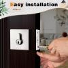 imageProbrico Black Double Cylinder DeadboltKeyed Both SideResidential Security Square Door Lock for Interior and Exterior2PackSatin Nickel