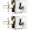 imageProbrico Black Double Cylinder DeadboltKeyed Both SideResidential Security Square Door Lock for Interior and Exterior2PackSatin Nickel