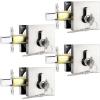 imageProbrico Black Double Cylinder DeadboltKeyed Both SideResidential Security Square Door Lock for Interior and Exterior2PackSatin Nickel
