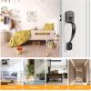 imageProbrico Black Lower Half Front Entry Handleset Heavy Duty Entry Door Handle with Interior Reversible Handed Lever Lock Grip Handle with Wave Lever Keyless Door Locks 1PackOil Rubbed Brown