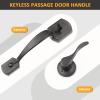 imageProbrico Black Lower Half Front Entry Handleset Heavy Duty Entry Door Handle with Interior Reversible Handed Lever Lock Grip Handle with Wave Lever Keyless Door Locks 1PackOil Rubbed Brown
