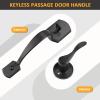 imageProbrico Black Lower Half Front Entry Handleset Heavy Duty Entry Door Handle with Interior Reversible Handed Lever Lock Grip Handle with Wave Lever Keyless Door Locks 1PackBlack