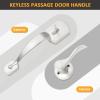 imageProbrico Black Lower Half Front Entry Handleset Heavy Duty Entry Door Handle with Interior Reversible Handed Lever Lock Grip Handle with Wave Lever Keyless Door Locks 1PackSatin Nickel