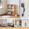 imageProbrico Black Lower Half Front Entry Handleset Heavy Duty Entry Door Handle with Interior Reversible Handed Lever Lock Grip Handle with Wave Lever Keyless Door Locks 1PackBlack