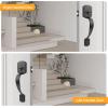 imageProbrico Black Lower Half Front Entry Handleset Heavy Duty Entry Door Handle with Interior Reversible Handed Lever Lock Grip Handle with Wave Lever Keyless Door Locks 1PackBlack