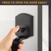 imageProbrico Black Lower Half Front Entry Handleset Heavy Duty Entry Door Handle with Interior Reversible Handed Lever Lock Grip Handle with Wave Lever Keyless Door Locks 1PackBlack
