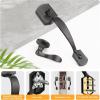 imageProbrico Black Lower Half Front Entry Handleset Heavy Duty Entry Door Handle with Interior Reversible Handed Lever Lock Grip Handle with Wave Lever Keyless Door Locks 1PackOil Rubbed Brown