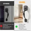 imageProbrico Black Lower Half Front Entry Handleset Heavy Duty Entry Door Handle with Interior Reversible Handed Lever Lock Grip Handle with Wave Lever Keyless Door Locks 1PackBlack