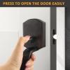 imageProbrico Black Lower Half Front Entry Handleset Heavy Duty Entry Door Handle with Interior Reversible Handed Lever Lock Grip Handle with Wave Lever Keyless Door Locks 1PackOil Rubbed Brown