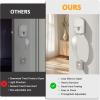 imageProbrico Black Lower Half Front Entry Handleset Heavy Duty Entry Door Handle with Interior Reversible Handed Lever Lock Grip Handle with Wave Lever Keyless Door Locks 1PackSatin Nickel