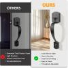 imageProbrico Black Lower Half Front Entry Handleset Heavy Duty Entry Door Handle with Interior Reversible Handed Lever Lock Grip Handle with Wave Lever Keyless Door Locks 1PackOil Rubbed Brown