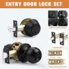 imageProbrico Door Knob and Deadbolt Set Exterior Door Lock Set 4 Pack Enrty Door Locks with Single Cylinder Deadbolt with The Same Keys Brushed Nickel Keyed AlikeBlack
