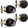 imageProbrico Door Knob and Deadbolt Set Exterior Door Lock Set 4 Pack Enrty Door Locks with Single Cylinder Deadbolt with The Same Keys Brushed Nickel Keyed AlikeBlack