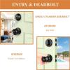 imageProbrico Door Knob and Deadbolt Set Exterior Door Lock Set 4 Pack Enrty Door Locks with Single Cylinder Deadbolt with The Same Keys Brushed Nickel Keyed AlikeBlack