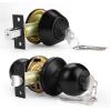 imageProbrico Door Knob and Deadbolt Set Exterior Door Lock Set 4 Pack Enrty Door Locks with Single Cylinder Deadbolt with The Same Keys Brushed Nickel Keyed AlikeBlack