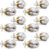 imageProbrico Door Knob and Deadbolt Set Exterior Door Lock Set 4 Pack Enrty Door Locks with Single Cylinder Deadbolt with The Same Keys Brushed Nickel Keyed AlikeBrushed Nickel
