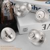 imageProbrico Door Knob and Deadbolt Set Exterior Door Lock Set 4 Pack Enrty Door Locks with Single Cylinder Deadbolt with The Same Keys Brushed Nickel Keyed AlikeBrushed Nickel