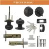 imageProbrico Door Knob and Deadbolt Set Exterior Door Lock Set 4 Pack Enrty Door Locks with Single Cylinder Deadbolt with The Same Keys Brushed Nickel Keyed AlikeOil Rubbed Bronze