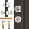 imageProbrico Door Knob and Deadbolt Set Exterior Door Lock Set 4 Pack Enrty Door Locks with Single Cylinder Deadbolt with The Same Keys Brushed Nickel Keyed AlikeBrushed Nickel