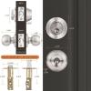 imageProbrico Door Knob and Deadbolt Set Exterior Door Lock Set 4 Pack Enrty Door Locks with Single Cylinder Deadbolt with The Same Keys Brushed Nickel Keyed AlikeBrushed Nickel