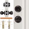 imageProbrico Door Knob and Deadbolt Set Exterior Door Lock Set 4 Pack Enrty Door Locks with Single Cylinder Deadbolt with The Same Keys Brushed Nickel Keyed AlikeOil Rubbed Bronze