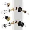 imageProbrico Door Knob and Deadbolt Set Exterior Door Lock Set 4 Pack Enrty Door Locks with Single Cylinder Deadbolt with The Same Keys Brushed Nickel Keyed AlikeOil Rubbed Bronze