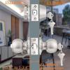 imageProbrico Door Knob and Deadbolt Set Exterior Door Lock Set 4 Pack Enrty Door Locks with Single Cylinder Deadbolt with The Same Keys Brushed Nickel Keyed AlikeBrushed Nickel