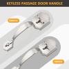 imageProbrico Double Sided Oil Rubbed Brown Front Door Handle SetExteriorInterior Keyless French Door HandlesEntry Handleset Passage Heavy Duty Door Lock Set with No Lock1PackSatin Nickel