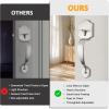 imageProbrico Double Sided Oil Rubbed Brown Front Door Handle SetExteriorInterior Keyless French Door HandlesEntry Handleset Passage Heavy Duty Door Lock Set with No Lock1PackSatin Nickel