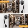 imageProbrico Double Sided Oil Rubbed Brown Front Door Handle SetExteriorInterior Keyless French Door HandlesEntry Handleset Passage Heavy Duty Door Lock Set with No Lock1PackOil Rubbed Brown