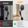 imageProbrico Double Sided Oil Rubbed Brown Front Door Handle SetExteriorInterior Keyless French Door HandlesEntry Handleset Passage Heavy Duty Door Lock Set with No Lock1PackOil Rubbed Brown