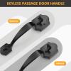 imageProbrico Double Sided Oil Rubbed Brown Front Door Handle SetExteriorInterior Keyless French Door HandlesEntry Handleset Passage Heavy Duty Door Lock Set with No Lock1PackBlack