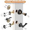 imageProbrico Entrance Door Lever Deadbolt Sets Oil Rubbed Bronze Entry Lever Deabolt Set Keyed Alike Drop Lever with Single Cylinder Deadbolts Combo Pack Exterior Gate Front Door Keyed Hardware 4 PackBlack