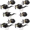 imageProbrico Entrance Door Lever Deadbolt Sets Oil Rubbed Bronze Entry Lever Deabolt Set Keyed Alike Drop Lever with Single Cylinder Deadbolts Combo Pack Exterior Gate Front Door Keyed Hardware 4 PackOil Rubbed Bronze