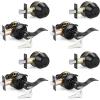 imageProbrico Entrance Door Lever Deadbolt Sets Oil Rubbed Bronze Entry Lever Deabolt Set Keyed Alike Drop Lever with Single Cylinder Deadbolts Combo Pack Exterior Gate Front Door Keyed Hardware 4 PackBlack