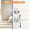 imageProbrico Entrance Door Lever Deadbolt Sets Oil Rubbed Bronze Entry Lever Deabolt Set Keyed Alike Drop Lever with Single Cylinder Deadbolts Combo Pack Exterior Gate Front Door Keyed Hardware 4 PackBrushed Nickel