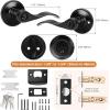 imageProbrico Entrance Door Lever Deadbolt Sets Oil Rubbed Bronze Entry Lever Deabolt Set Keyed Alike Drop Lever with Single Cylinder Deadbolts Combo Pack Exterior Gate Front Door Keyed Hardware 4 PackBlack