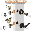 imageProbrico Entrance Door Lever Deadbolt Sets Oil Rubbed Bronze Entry Lever Deabolt Set Keyed Alike Drop Lever with Single Cylinder Deadbolts Combo Pack Exterior Gate Front Door Keyed Hardware 4 PackOil Rubbed Bronze