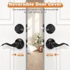 imageProbrico Entrance Door Lever Deadbolt Sets Oil Rubbed Bronze Entry Lever Deabolt Set Keyed Alike Drop Lever with Single Cylinder Deadbolts Combo Pack Exterior Gate Front Door Keyed Hardware 4 PackBlack