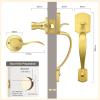 imageProbrico Exterior Door Lock Set Gold Front Door Lock Set Entry Door Locksets with Deadbolt Single Cylinder Front Door Handle and Deadbolt Set 1 SetGold