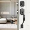 imageProbrico Exterior Door Lock Set Gold Front Door Lock Set Entry Door Locksets with Deadbolt Single Cylinder Front Door Handle and Deadbolt Set 1 SetOil Rubbed Bronze