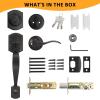 imageProbrico Exterior Door Lock Set Gold Front Door Lock Set Entry Door Locksets with Deadbolt Single Cylinder Front Door Handle and Deadbolt Set 1 SetOil Rubbed Bronze