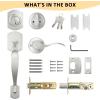 imageProbrico Exterior Door Lock Set Gold Front Door Lock Set Entry Door Locksets with Deadbolt Single Cylinder Front Door Handle and Deadbolt Set 1 SetSatin Nickel