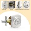 imageProbrico Exterior Door Lock Set Gold Front Door Lock Set Entry Door Locksets with Deadbolt Single Cylinder Front Door Handle and Deadbolt Set 1 SetSatin Nickel