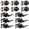 imageProbrico Front Door Handle 3 SetsFront Door Entry Lever and Single Cylinder Deadbolts Combination Set Keyed Alike Interior Exterior Door Lock Oil Rubbed Bronze Door Handlesets Wave ShapeOil Rubbed Bronze