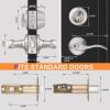 imageProbrico Front Door Handle 3 SetsFront Door Entry Lever and Single Cylinder Deadbolts Combination Set Keyed Alike Interior Exterior Door Lock Oil Rubbed Bronze Door Handlesets Wave ShapeBrushed Nickel