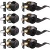 imageProbrico Front Door Handle 3 SetsFront Door Entry Lever and Single Cylinder Deadbolts Combination Set Keyed Alike Interior Exterior Door Lock Oil Rubbed Bronze Door Handlesets Wave ShapeOil Rubbed Bronze
