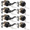 imageProbrico Front Door Handle 3 SetsFront Door Entry Lever and Single Cylinder Deadbolts Combination Set Keyed Alike Interior Exterior Door Lock Oil Rubbed Bronze Door Handlesets Wave ShapeBlack